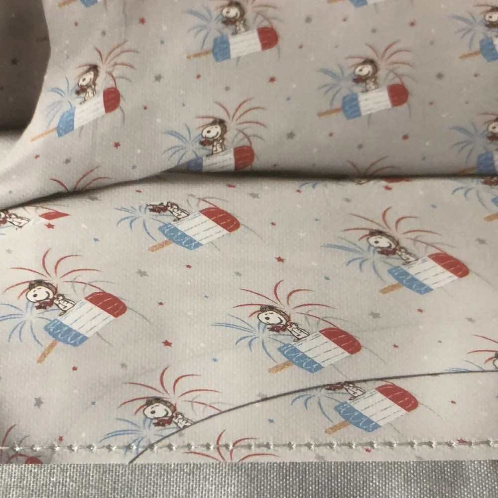 Peanuts Patriotic FULL Sheet Set - Gray with Red & Blue
